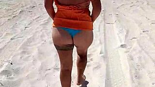 Mexican Whore Shows Tits And Ass On Public Beach