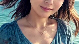 Mature Woman Strolling On The Beach?