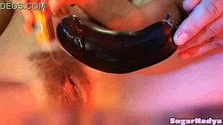 hannamontana fucks two men with dildo in messy group sex