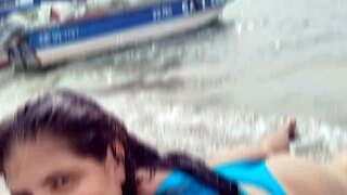 latina gordita with the biggest ass on the beach