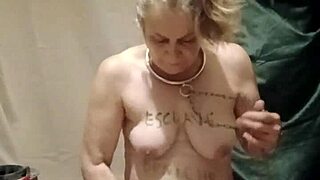 The slave maid endures humiliating BDSM acts in the house