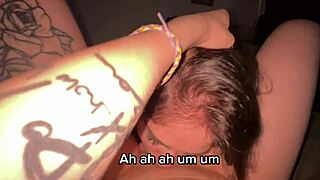 Girl Eaten Out at Bus Stop by Friend