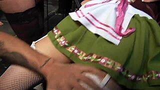 Kinky gangbang orgy contrasts quickie with rough sex.