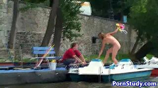Public Nude Fetish Eurobabe Rides Waterbike