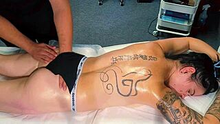 Male Masseur Gives Tattoo Girl More Than Massage She Wanted!