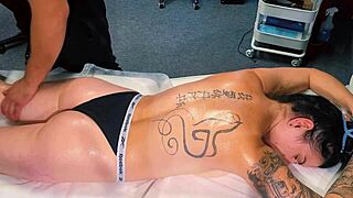 Male Masseur Gives Tattoo Girl More Than Massage She Wanted!
