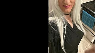 after the date, the platinum blonde crossdresser faces humiliation as ladyboy