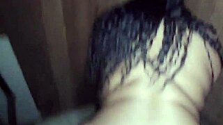 Chubby Ebony Brunette Fucks Big Black Cock Bareback in Sauna