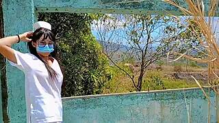 Pinay nurse gets fucked and creampied in empty hospital