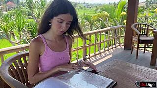 Cute Girl Eats Burger With Cum Face