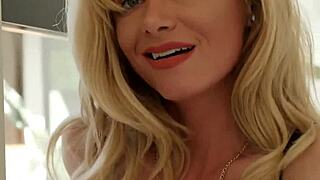 Mature blondes in stockings lick pussy sensually