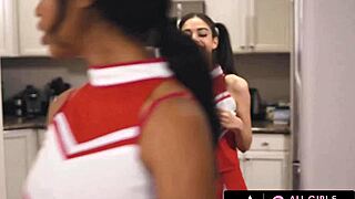 All Girl Massage - Hot Cheerleaders Nia Nacci and Harmony Wonder Get Horny After Casual Massage