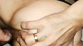 skinny milf with tight ass gets homemade pov anal fucking