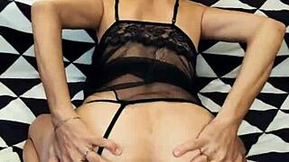 skinny milf with tight ass gets homemade pov anal fucking