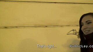 european brunette amateur banged in public