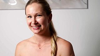 Beauty inserts fingers into her ass