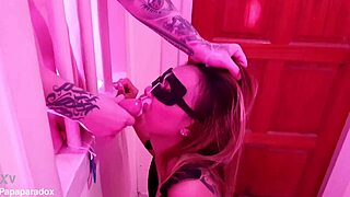 asian thai wife does yoga while hubby plays videogames