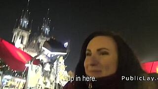 european brunette amateur banged in public