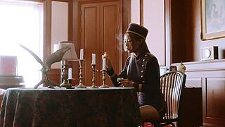 Naughty Hotel Mistress Drinks Big Black Intruder's Sweet Juice