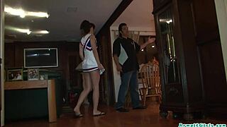 Tight teen cheerleader fucks hubby hard before babysitting!