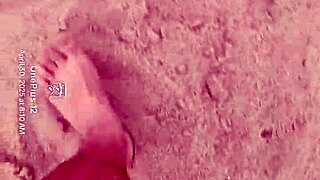 The bare feet gently play in the warm sand, creating a soothing sensory experience for the barefoot enthusiast.