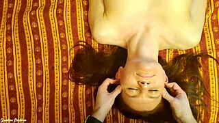 tits massage with an olive oil squeezing them bouncy and wet in bedroom homemade