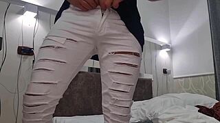 intense anal handjob with hot moans huge cock spilling lots of cum