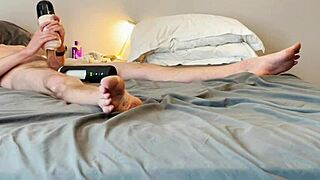 Long Masturbation With Sucking Vibrating Blowjob Toy And Prostate Vibrated