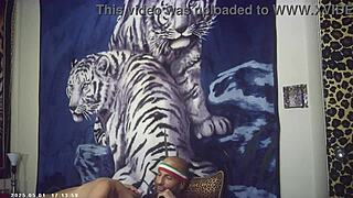 Glasses-Wearing Brunette Babe with Big Breasts Gets Pounded by Italian Machine in Debut Porn