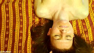 tits massage with an olive oil squeezing them bouncy and wet in bedroom homemade