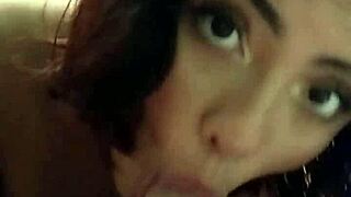 My neighbor that sexy latina gives me an amazing blowjob with her big natural tits