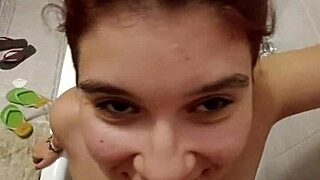 Chiara Gets Pissed On Her Big Tits In The Bathroom Slave Style