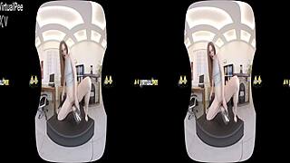 Virtualpee - Kinky Redhead Soaks Her Clothes In Piss