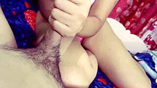 Creampied my pussy inside hard fuck my bf hairy pussy get creampie in close up