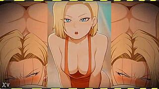 android 18 in the lust factory hmv with big tits
