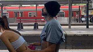 Oh, couple fucking in public train terminal on bus!