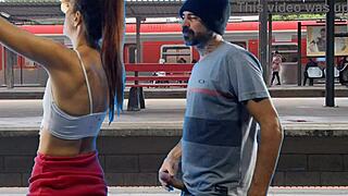 Oh, couple fucking in public train terminal on bus!