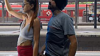 Oh, couple fucking in public train terminal on bus!