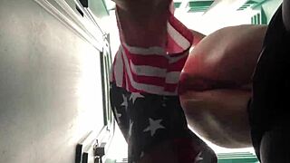 'sweaty wet sex in public toilet'