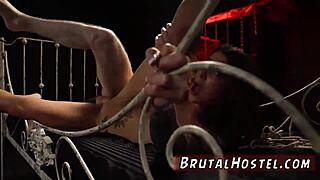 blonde teen slave girl fucks the man slave and gets punished in the garage, feeling so excited and youthful