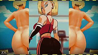 android 18 in the lust factory hmv with big tits