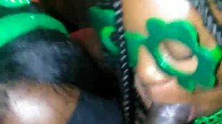 Sloppy Double Blowjob On Big Black Cocks St Patricks Day