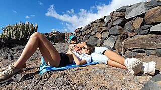 risky vacation sex with brunette teen amateur outdoors