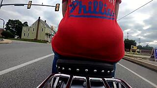 i filmed my big ass wife flashing on motorcycle gopro