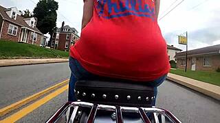 i filmed my big ass wife flashing on motorcycle gopro