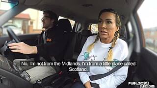 busty milf fucks hard in public driving lesson car