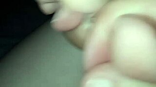 Barefoot slut's little foot explored in the dark