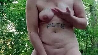 Slave F Bent Over In Forest For Doggystyle Fuck