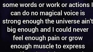 do you really want someone loved more than you, my loneliness is a kindness, she whispers softly