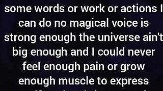 do you really want someone loved more than you, my loneliness is a kindness, she whispers softly